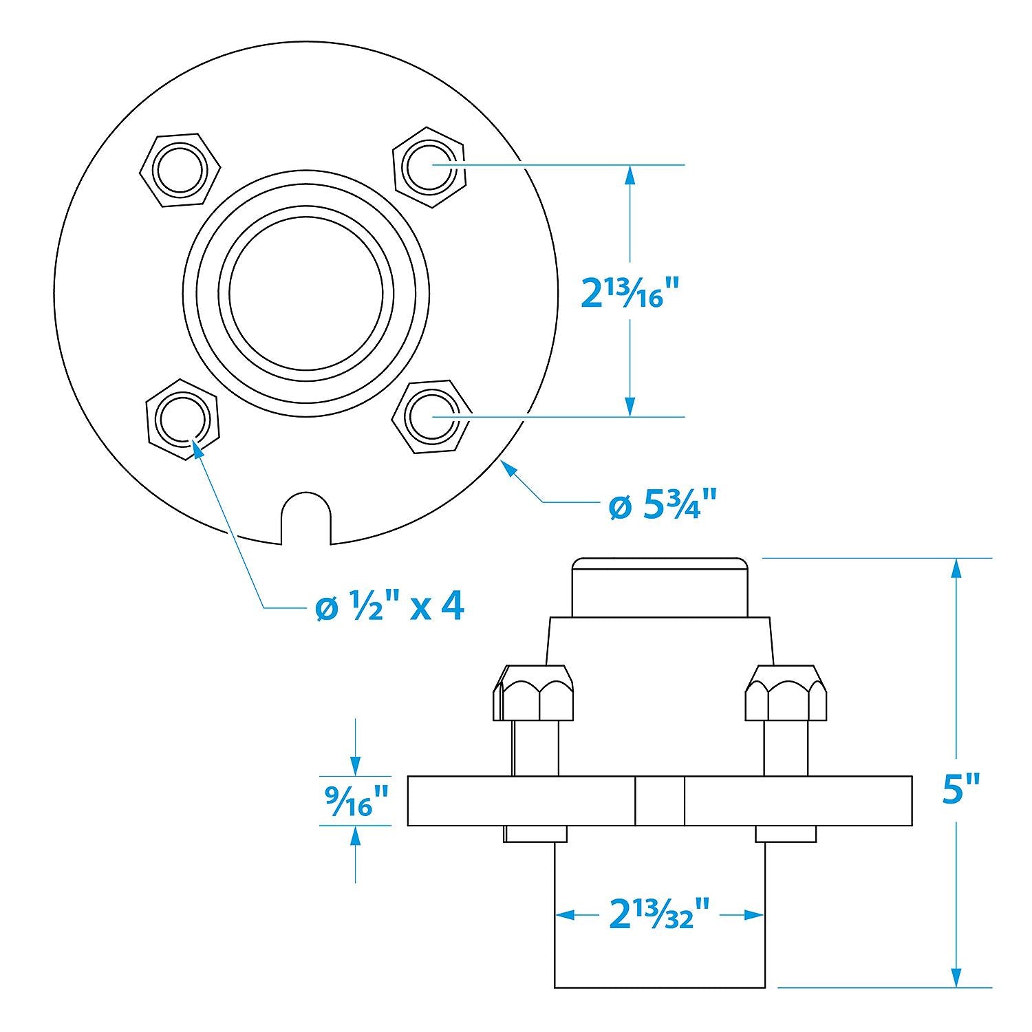 Seachoice 53021 Galvanized Trailer Wheel Hub