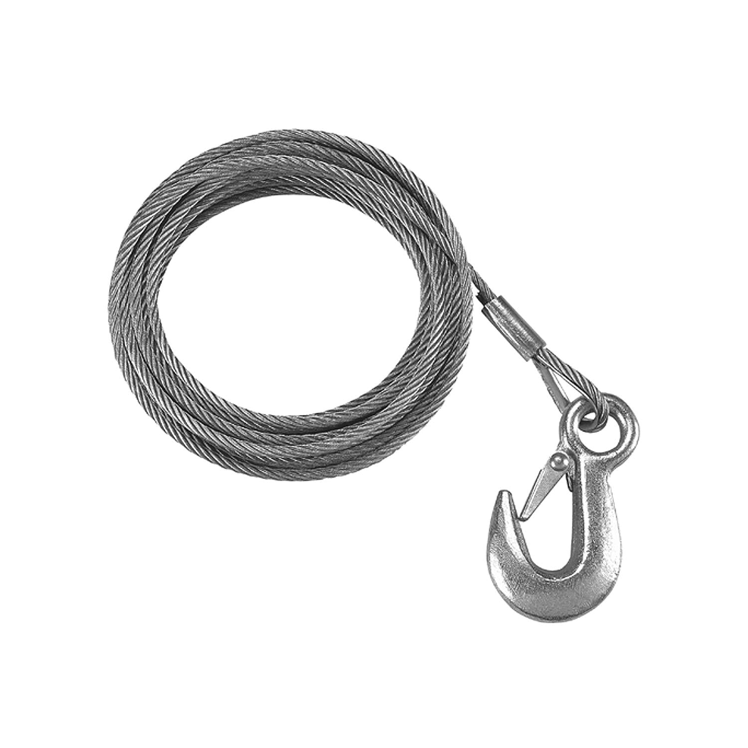 Fulton WC325 0100 3/16" x 25' Winch Cable & Hook Assembly with 4,200 lb Break Strength