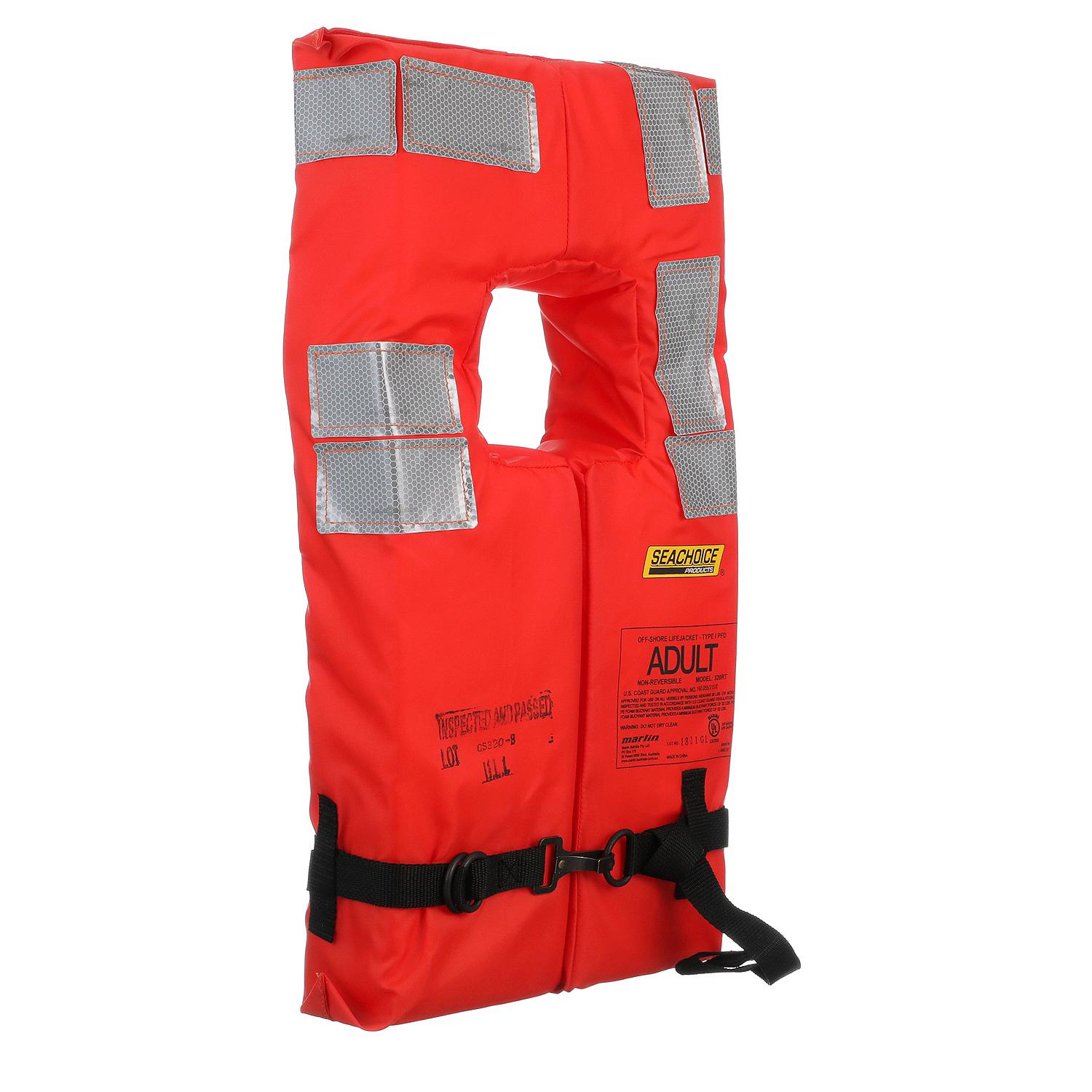 Seachoice 85900 Type I Commercial Offshore Vest With Solas Reflective Tape, Adult