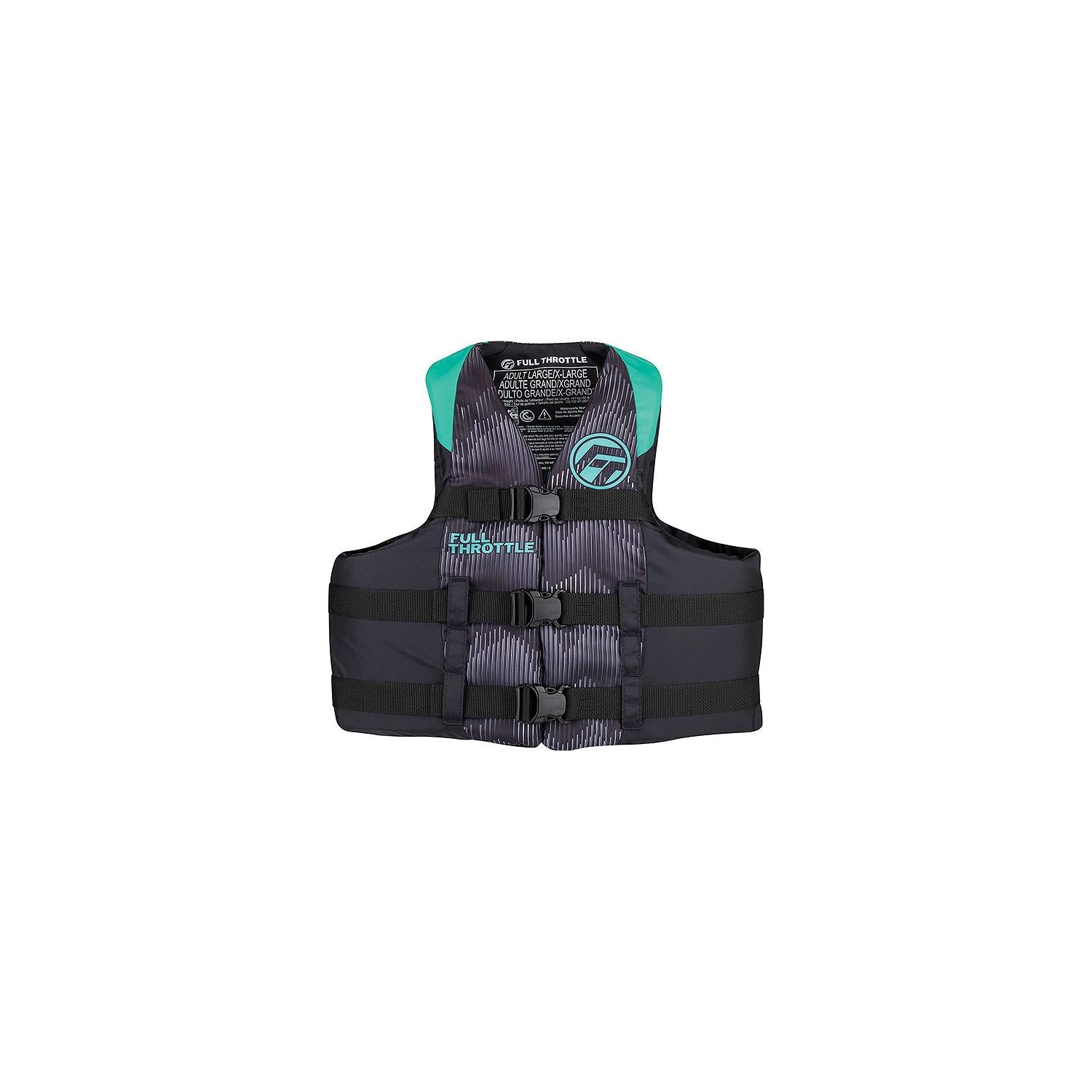 Full Throttle 11220050503022 Adult Nylon Life Vest, S/M, Aqua