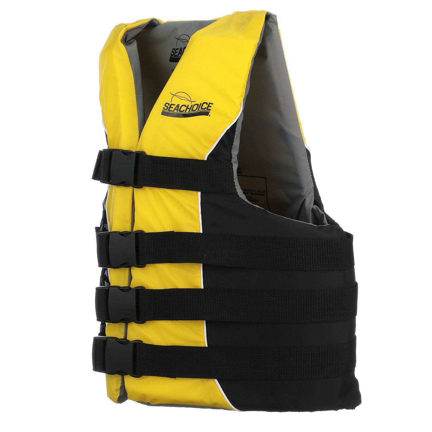 Seachoice Deluxe 4-Belt Ski Vest - Yellow/Black, Sm/Md