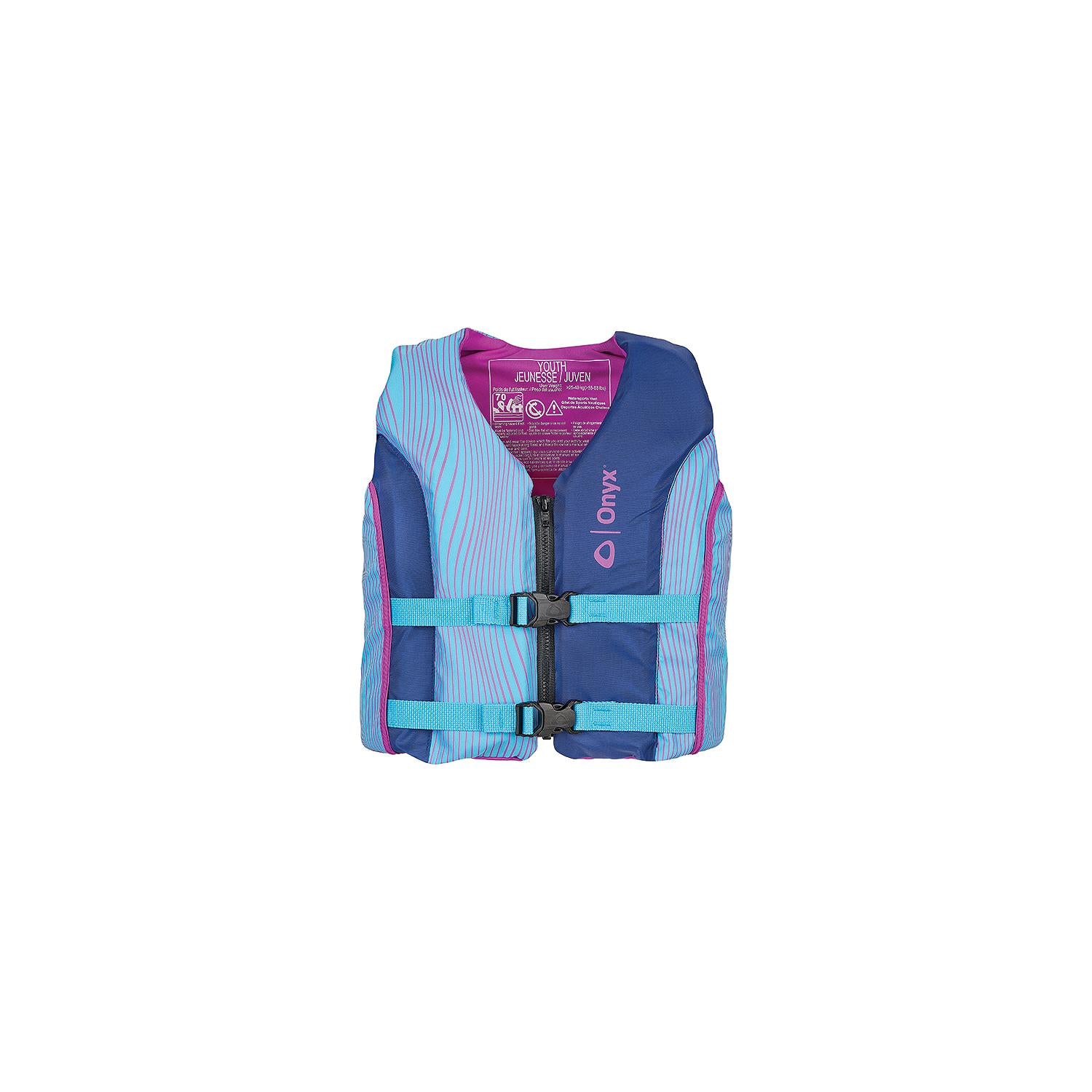 Onyx 12100050000221 All Adventure Paddle & Watersports Life Jacket, Youth, Blue