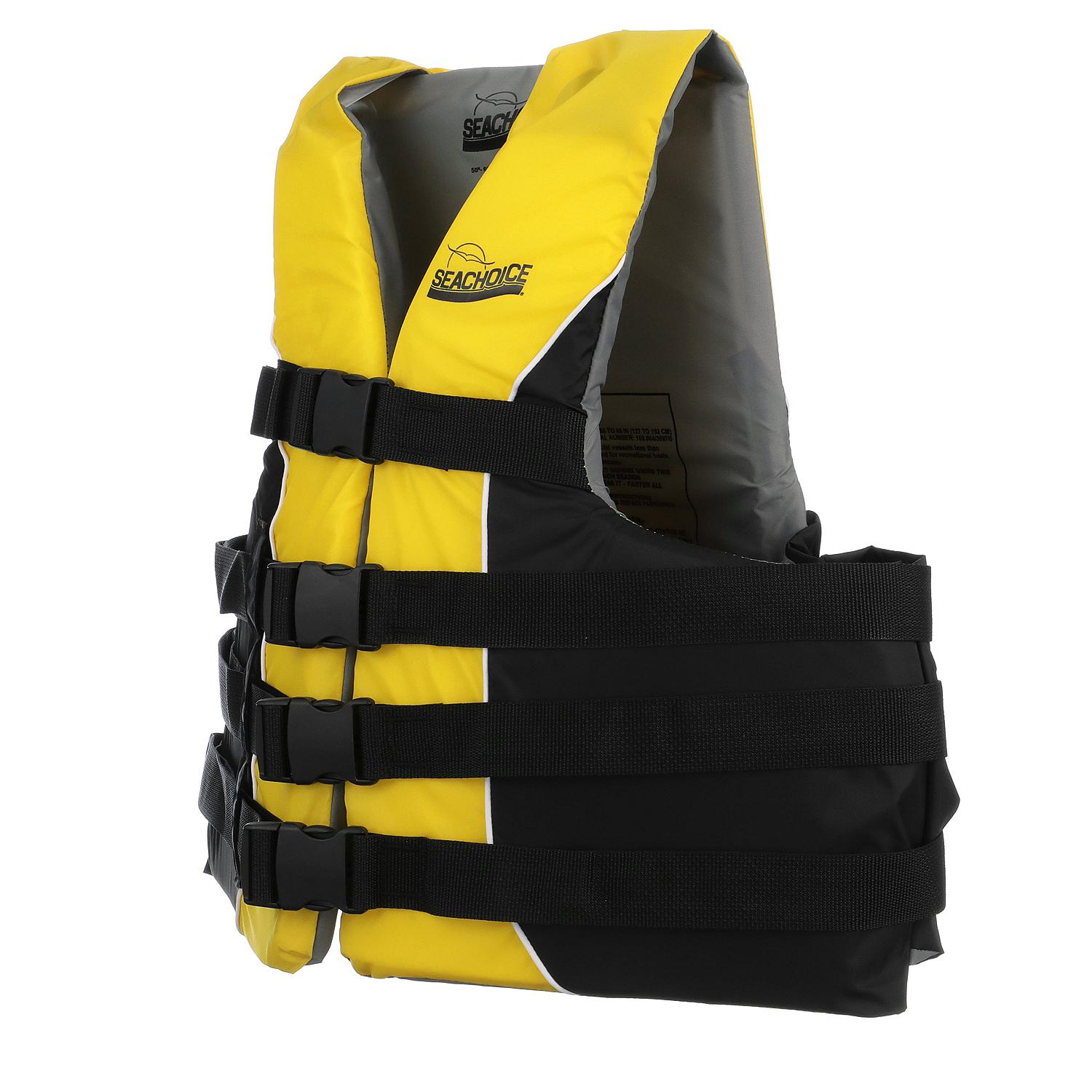 Seachoice Deluxe 4-Belt Ski Vest - Yellow/Black, XXL/XXXL