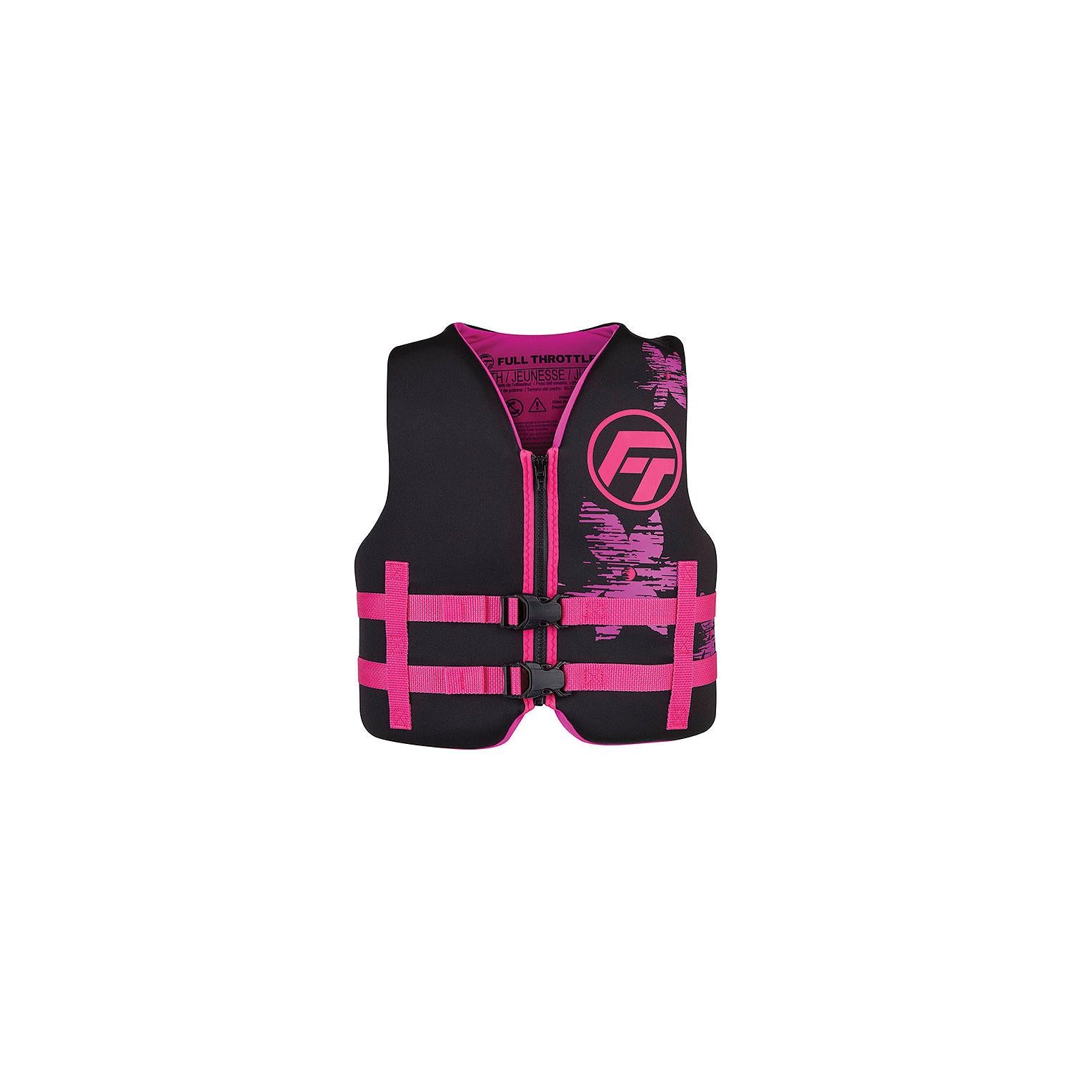 Full Throttle 14210010500222 Rapid-Dry Life Vest, Youth, Pink