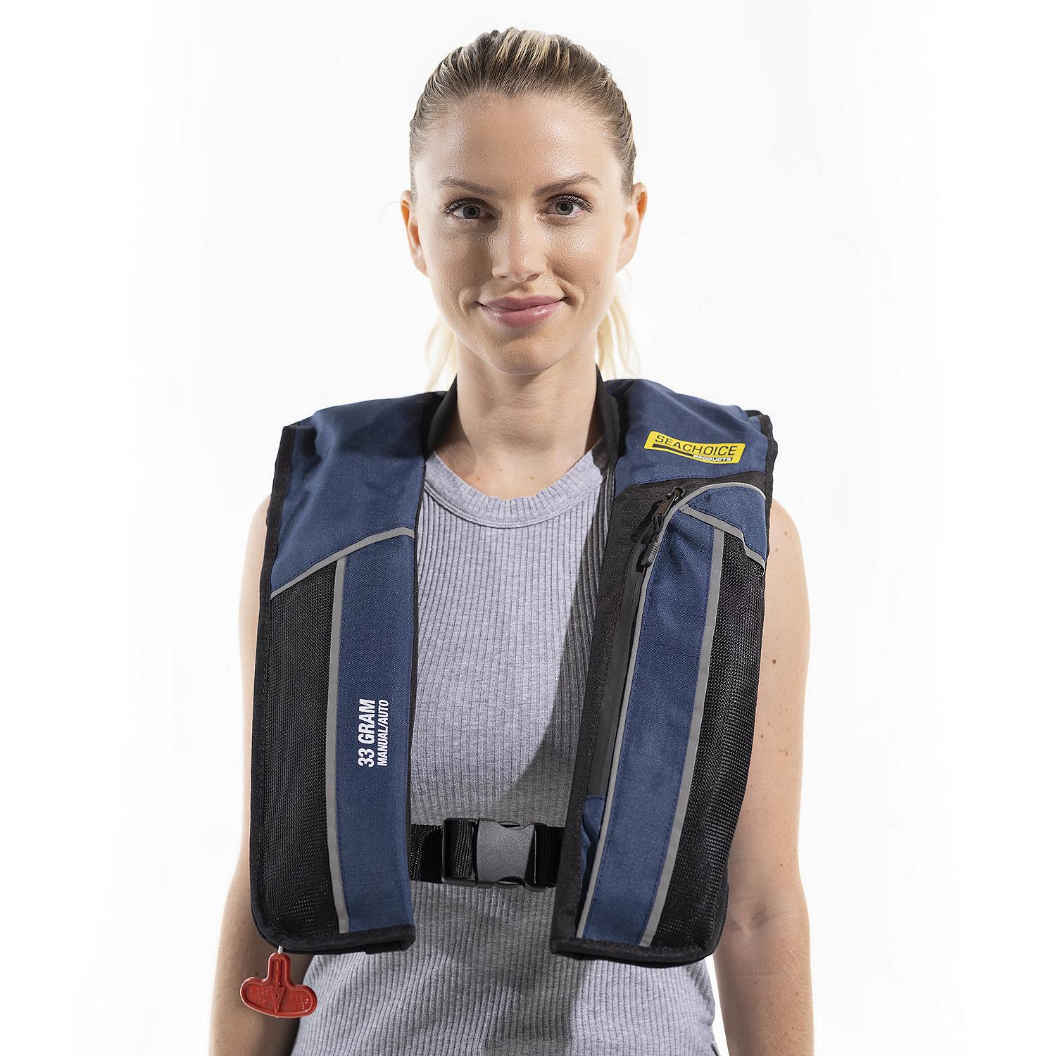 Seachoice 85863 Type V Premium Rip-Stop Inflatable PFD – Adult Universal, Blue