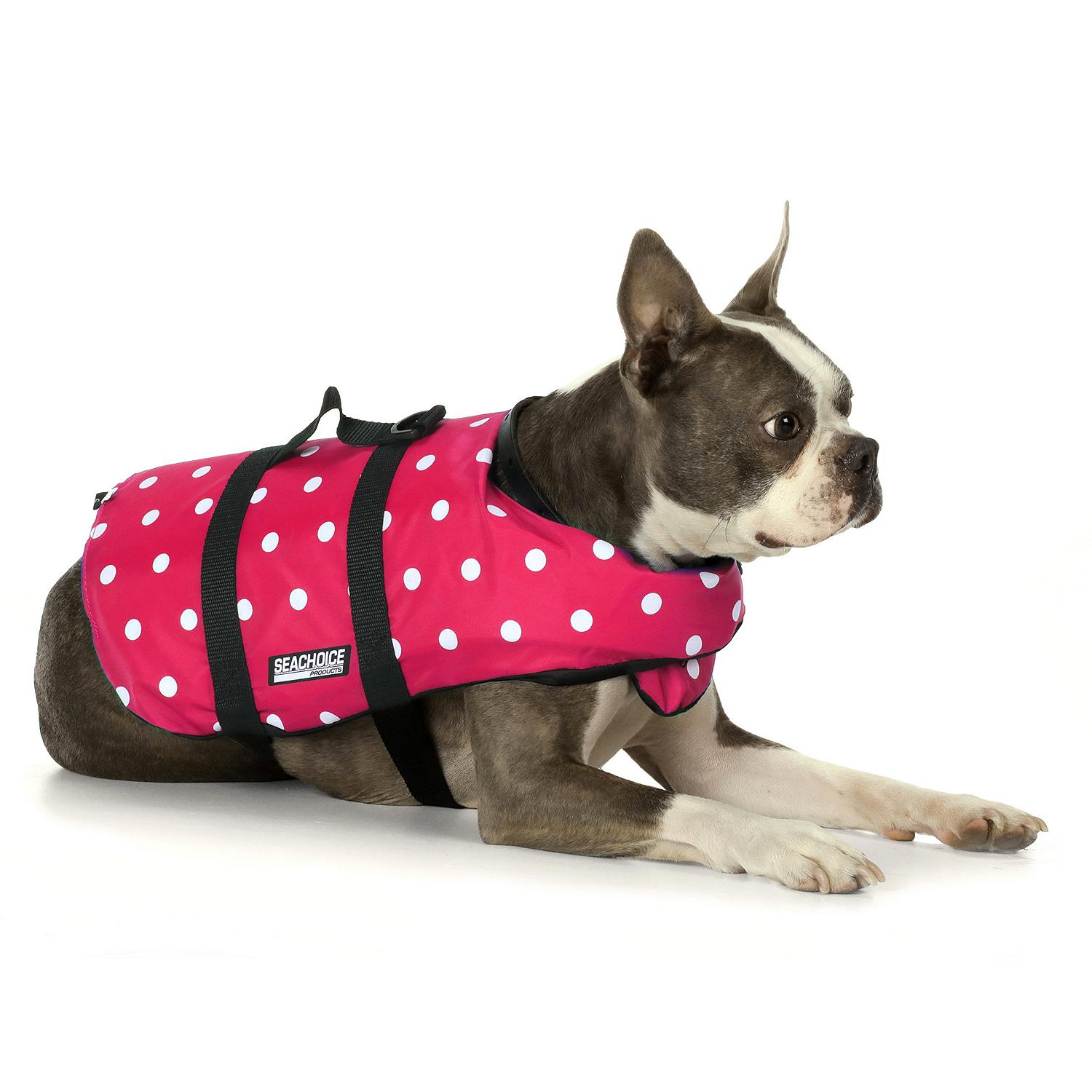 Seachoice 86380 Dog Life Vest - Pink Polka Dot, Sm