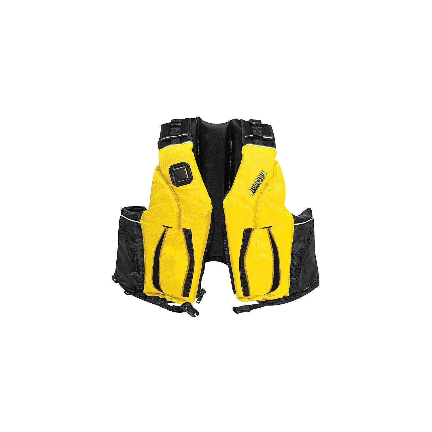 Seachoice 85973 Adult Dual Size Canoe/Kayak PFD, Yellow/Black, S/M