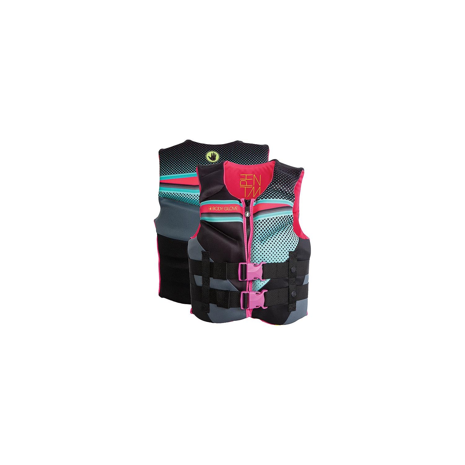 Body Glove 23324YAQUPNK Youth Phantom Evoprene Vest, Aqua/Pink